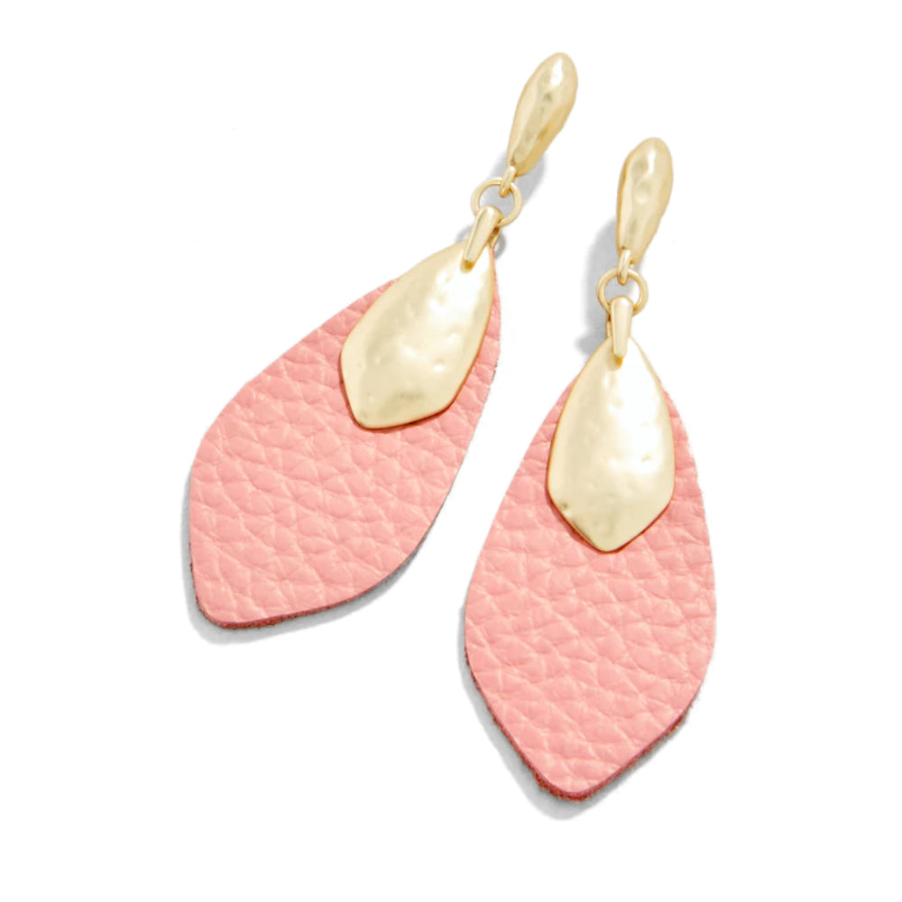 Spartina 18kt Matte Gold Plated Leather Petal Lightweight Earrings
