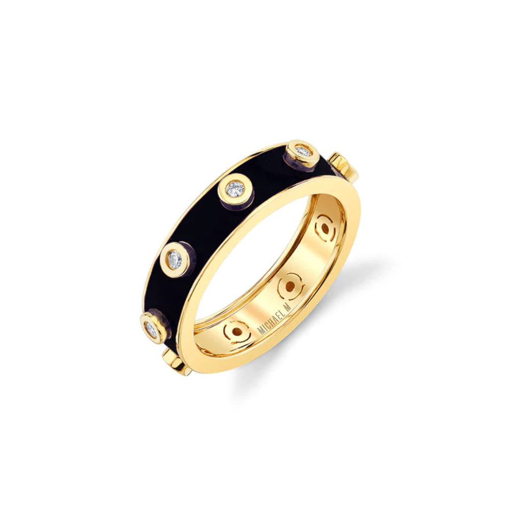 Michael M's 14k Yellow Gold Extruded Diamond Bezel Ring in Multiple Colors