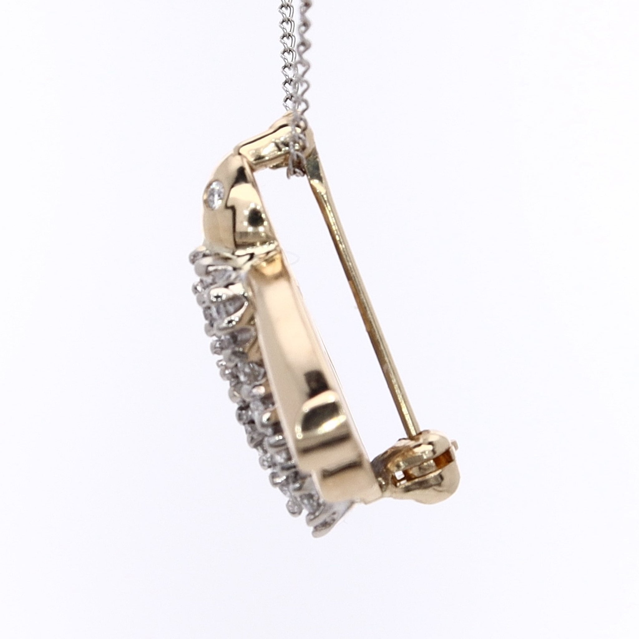 14 Karat Two-Tone Estate Bee-Shaped Diamond Brooch Pin