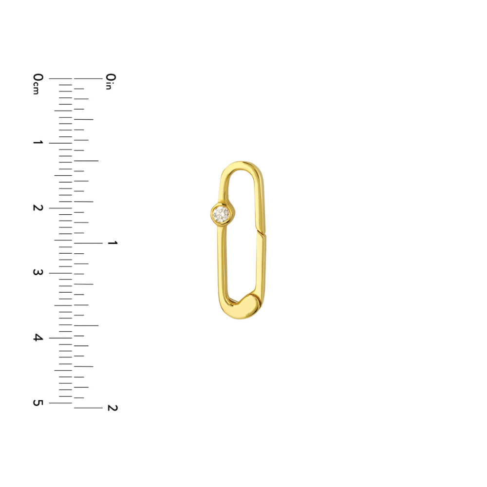 14k Gold 1/20tcw Diamond Push Lock Clasp (Chains Sold Separately)