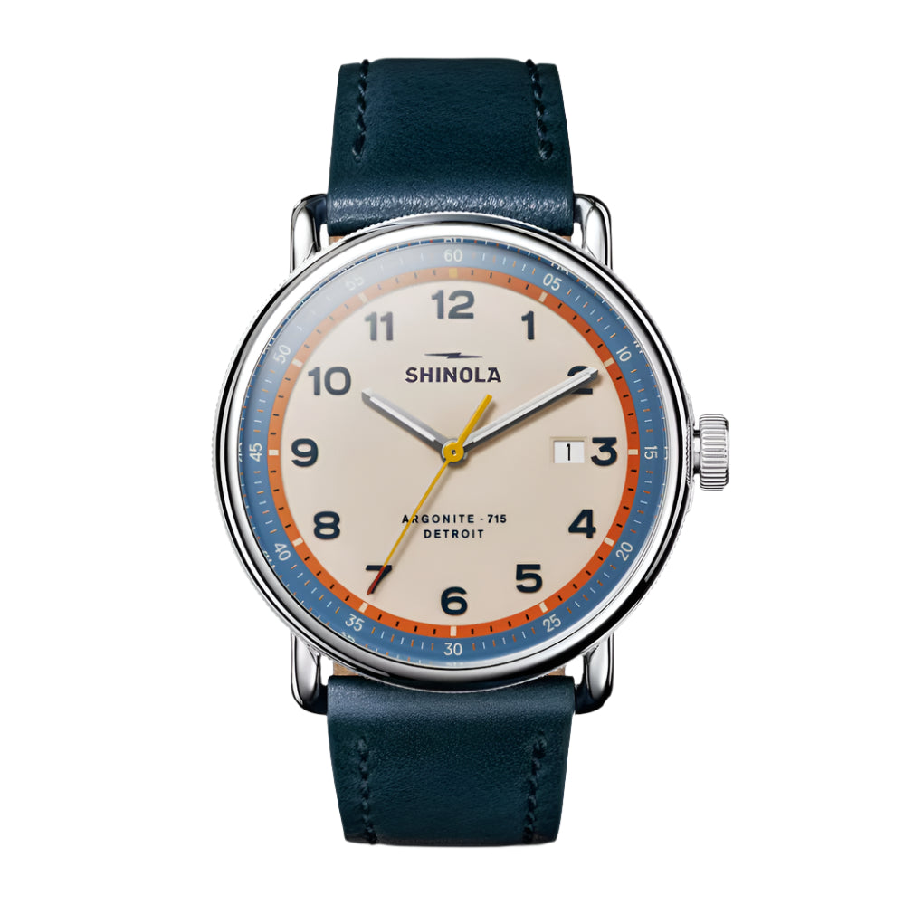 Shinola Canfield 43mm C56 Model Polished Stainless Steel Watch