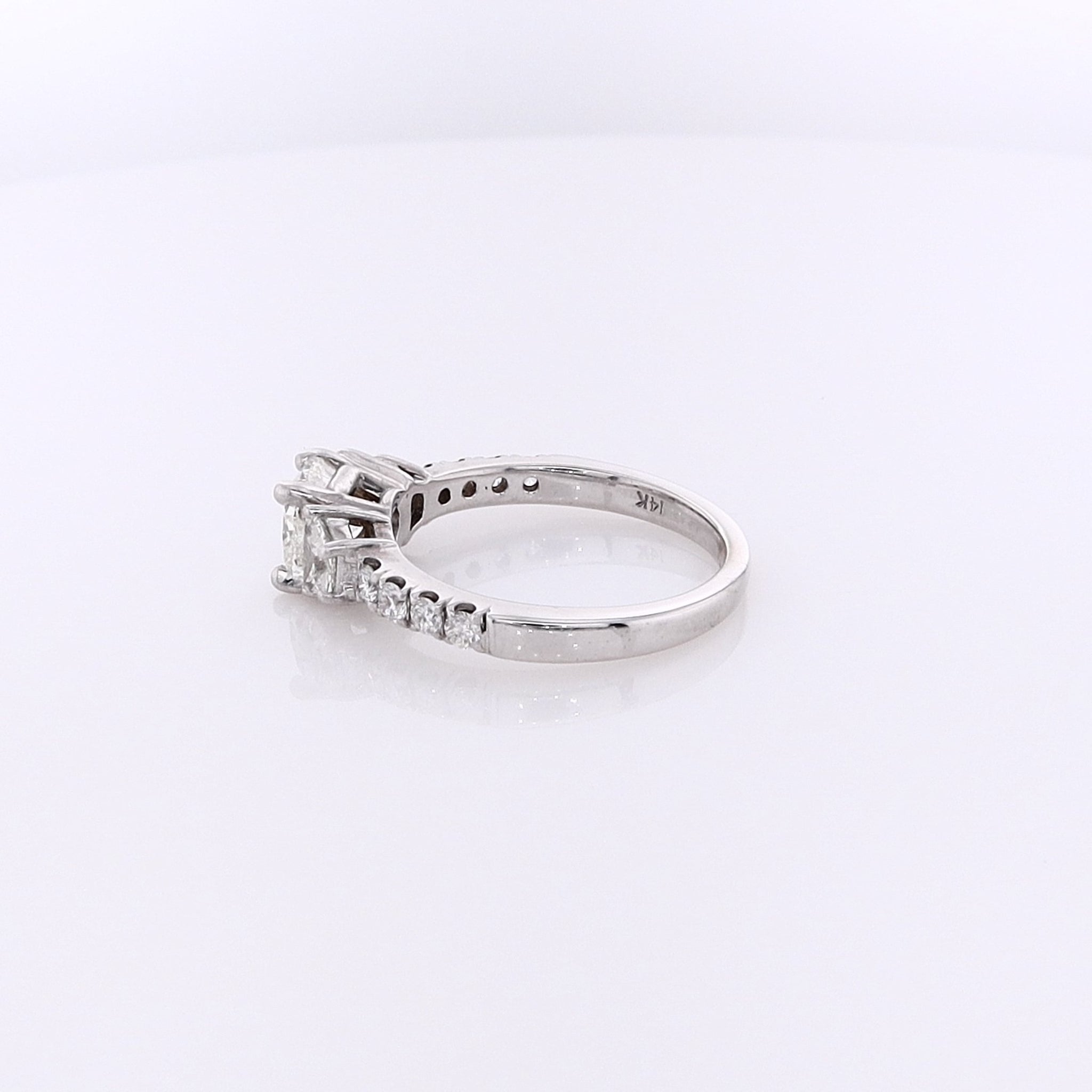 14K White Gold Estate Engagement Ring with GIA Certified 1.00ct Cushion Diamond