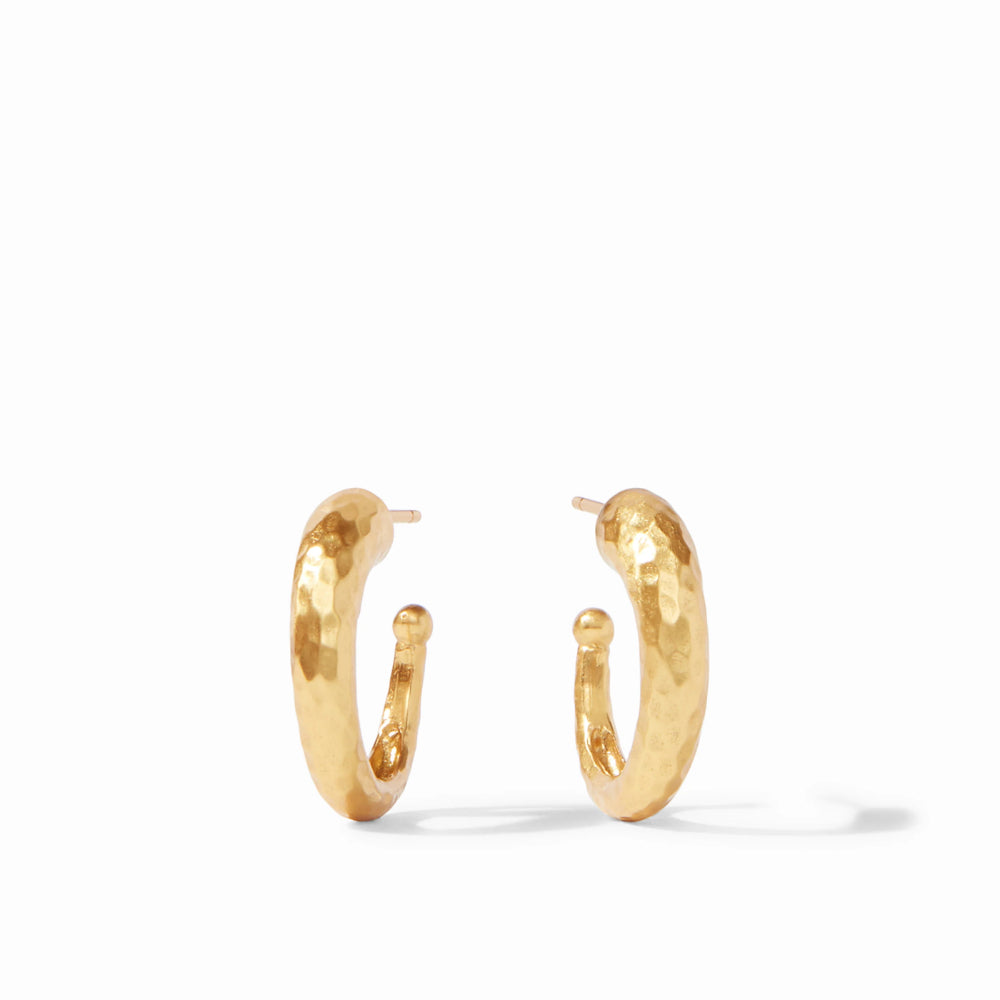 Julie Vos Hammered Gold-Plated Hoop Earrings for Women - Small and Medium Sizes