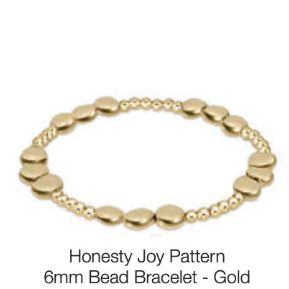 enewton Classic Gold 6.25-inch Honesty Joy Pattern 6mm Bead Bracelet (Retired)