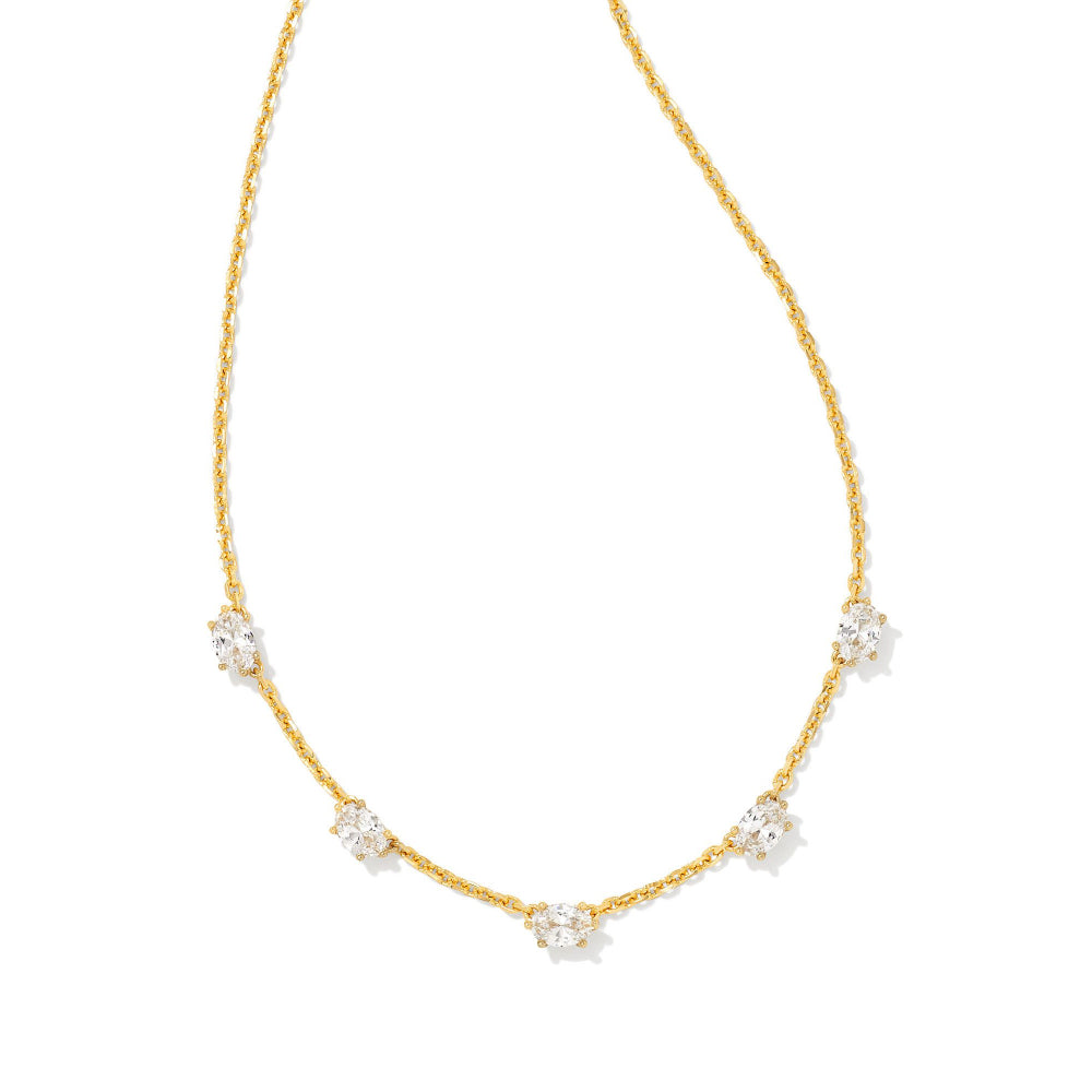 Kendra Scott's Elegant White Crystal Strand Cailin Necklace