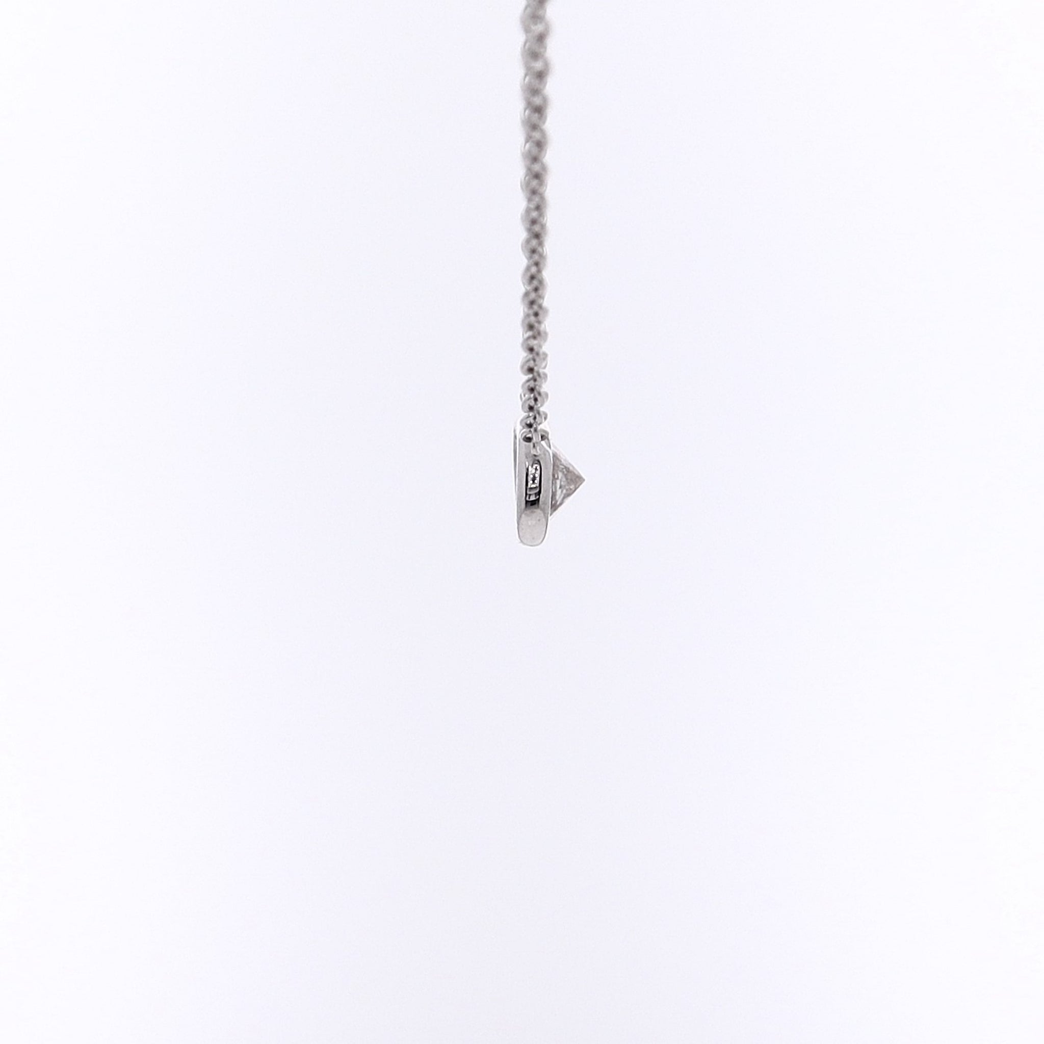 14 Karat White Gold Brilliant Round Diamond Solitaire Pendant Necklace with 18' Chain