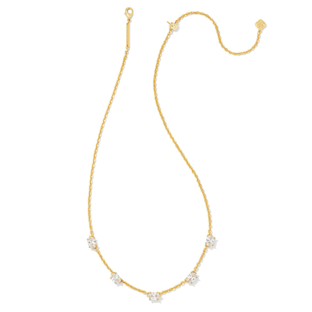 Kendra Scott's Elegant White Crystal Strand Cailin Necklace