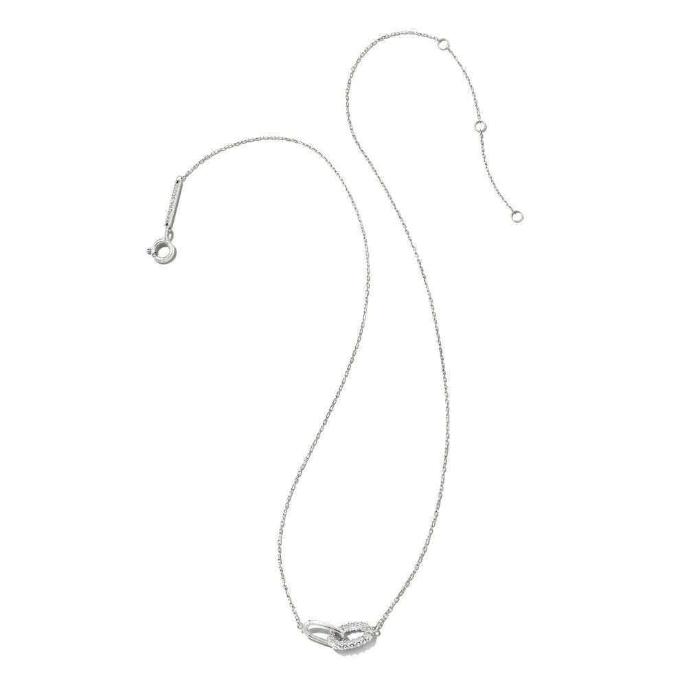 Kendra Scott Elisa 14k White Diamond Interlocking Gold Pendant Necklace