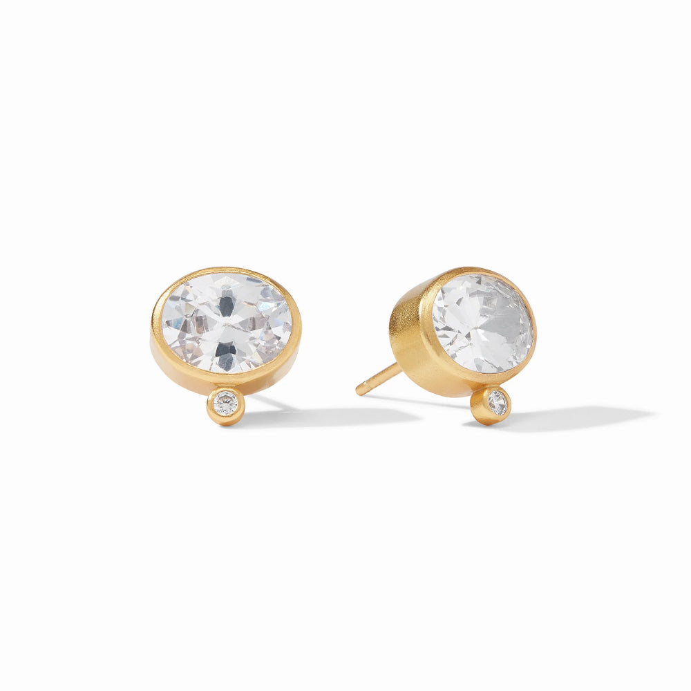 Julie Vos Antonia Oval Stud Earrings with Cubic Zirconia Sparkle