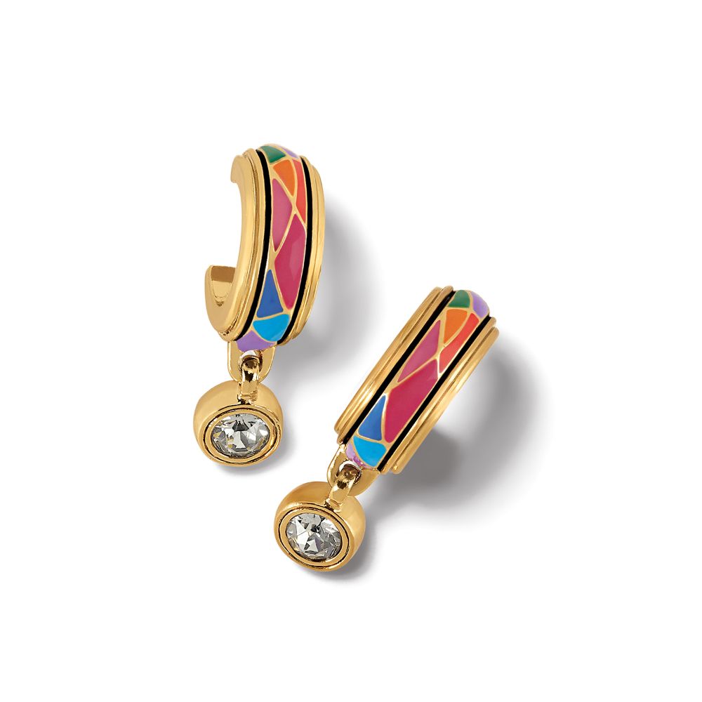 Brighton Color - Mixed Art - Inspired Jewel Hoop Earrings for Women