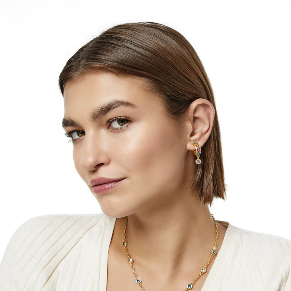 Brighton Color - Mixed Art - Inspired Jewel Hoop Earrings for Women