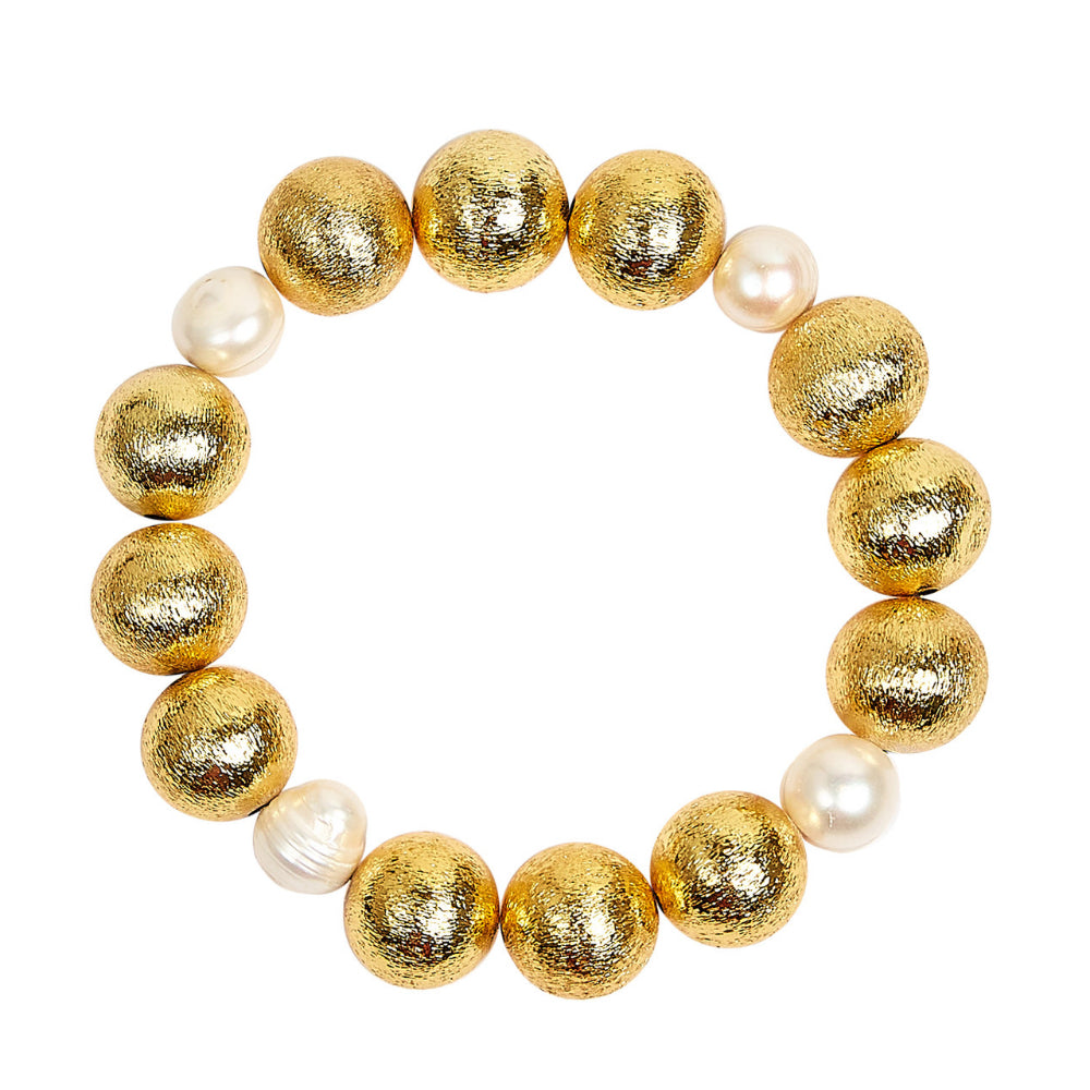 Lisi Lerch Georgia Style Beaded Jewelry Bracelet with 14mm Freshwater Pearls