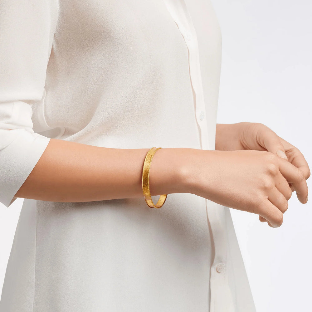 Julie Vos Savoy 24K Gold Plated Handmade Twisted Wire Bangle Bracelet
