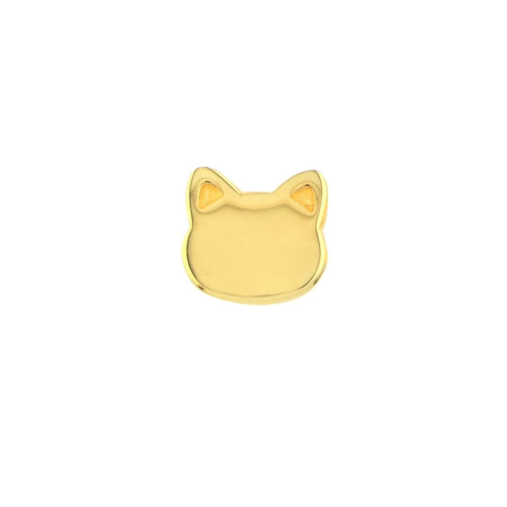 Stylish 14k Gold Stud Earrings Featuring Adorable Cat Face Designs