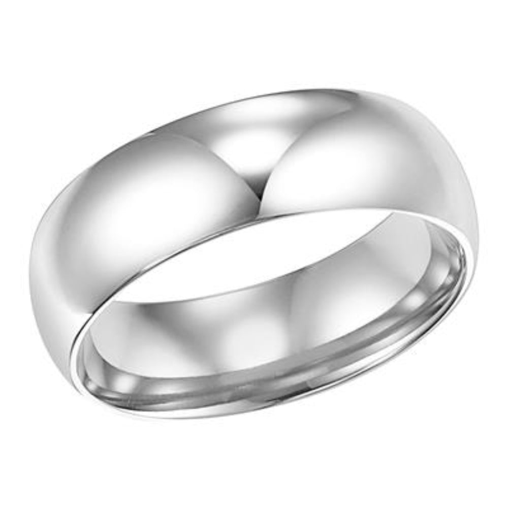6mm Platinum Comfort Fit Men's Low Dome Plain Wedding Band