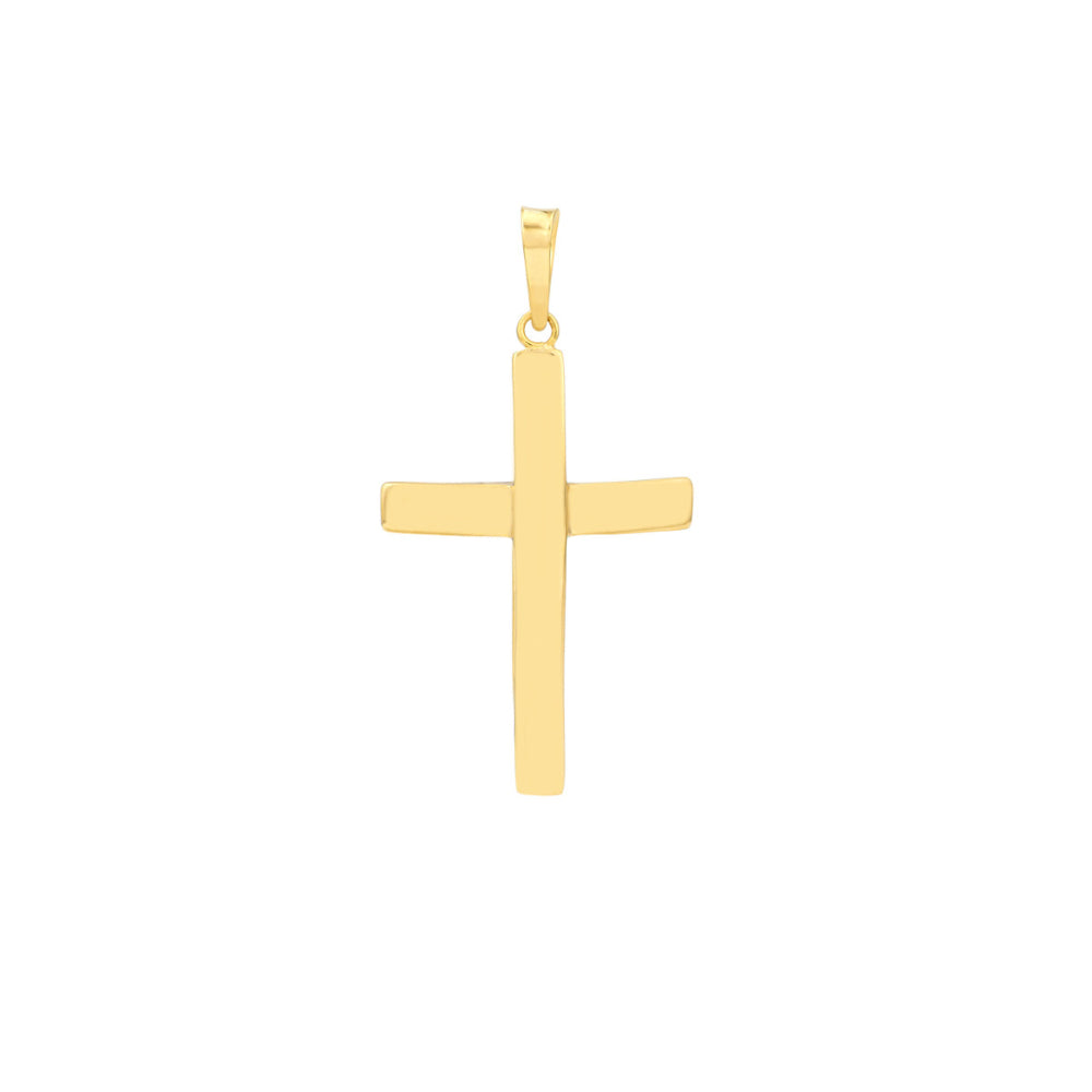 14k Reversible Two-Tone Gold Cross Pendant (Chain Not Included)