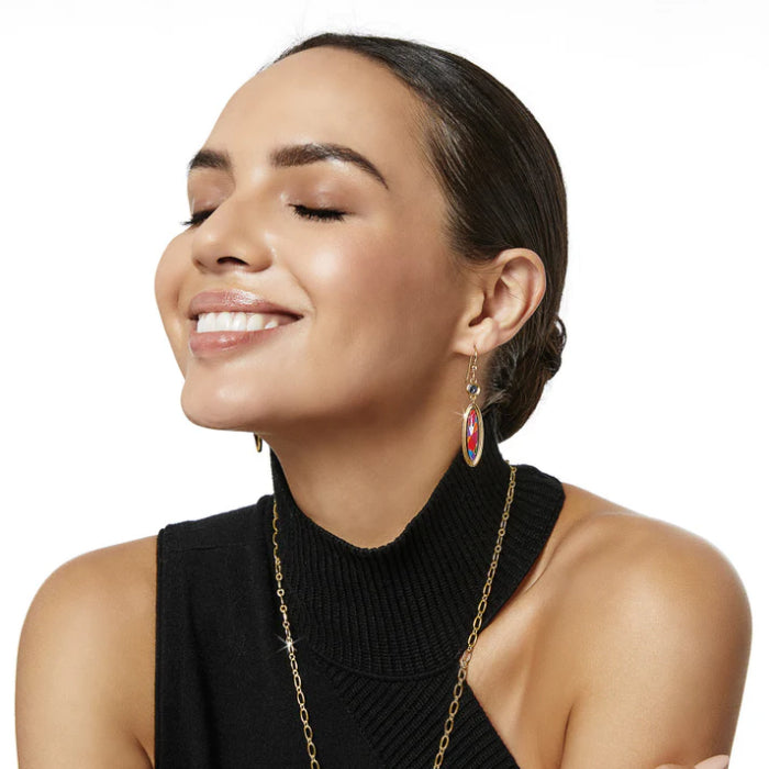 Stylish Brighton Color - Mixed Jewel - Adorned French Wire Earrings for Fashion Enthusiasts