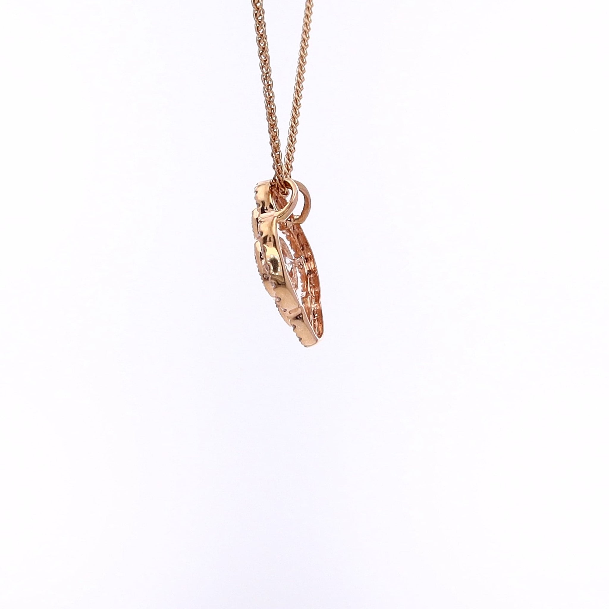 Estate 14 Karat Rose Gold Diamond Pendant Necklace - A Stunning Jewelry Piece for Women