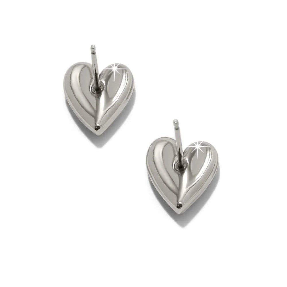 Two-Tone Golden Brighton Cascade Heart Post Earrings with Flat Disc Back