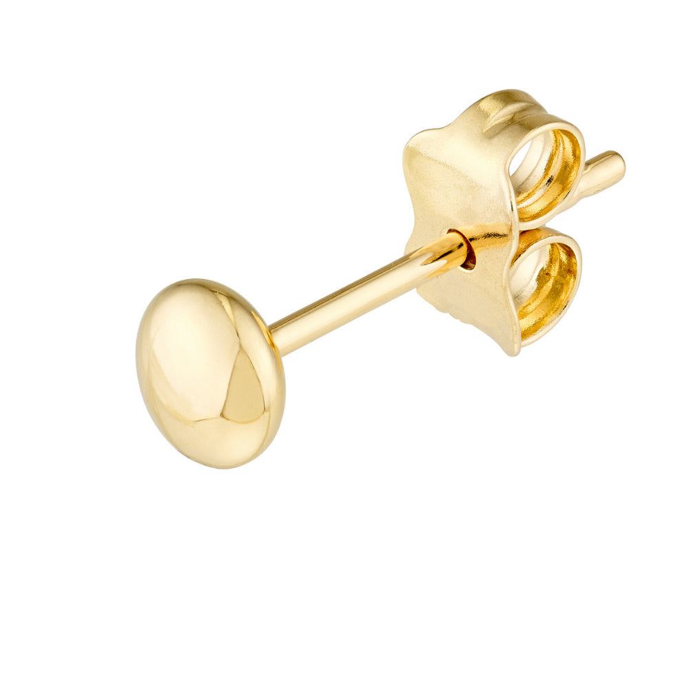 Stylish 14k Gold Flat Round Pebble Stud Earrings for Fashionable Wear
