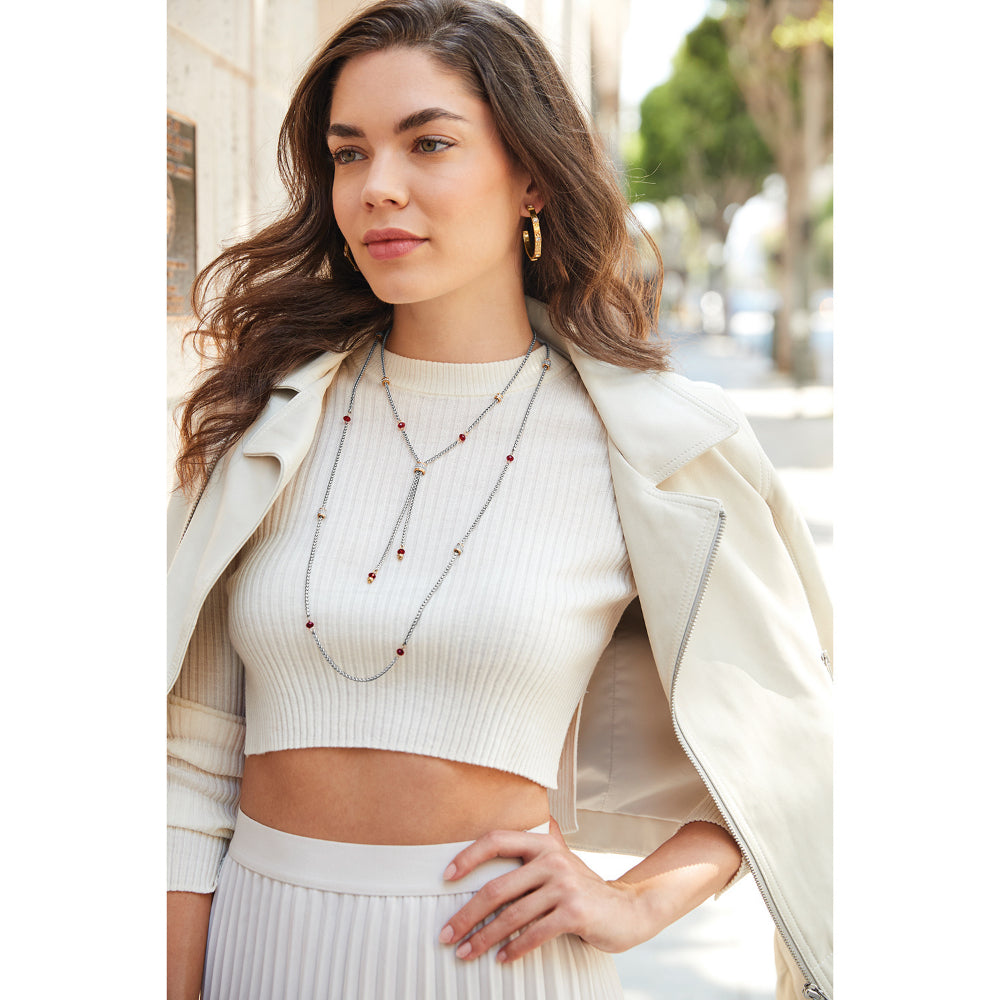 Two-Tone Adjustable Brighton Meridian Long Beaded Necklace