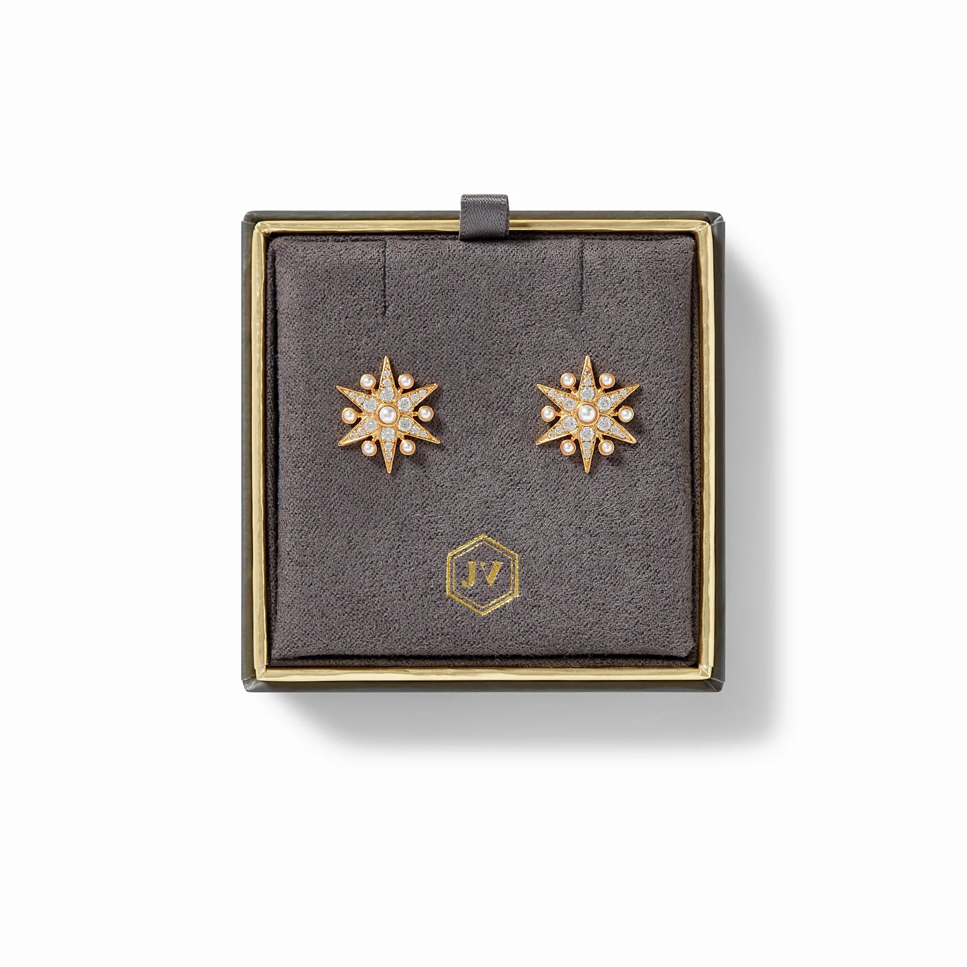 Julie Vos Celeste Star-Shaped Stud Earrings with Galactic Sparkle