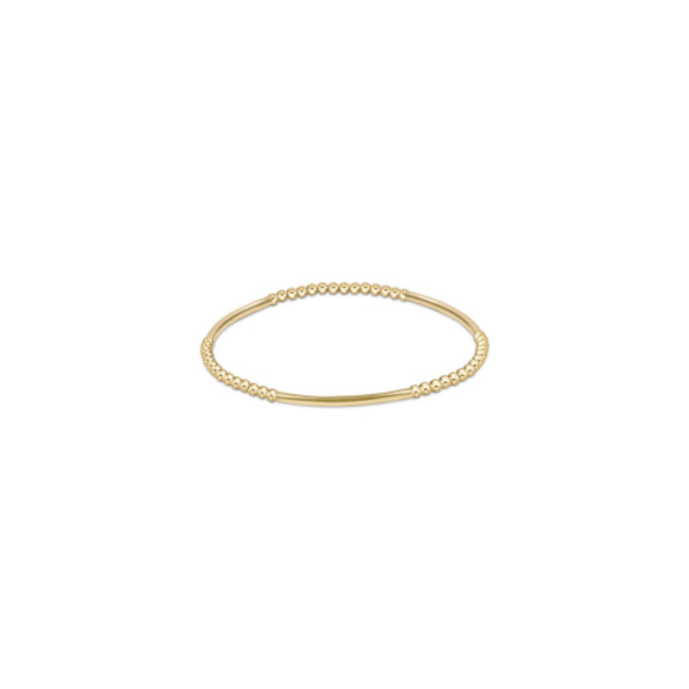Exquisite 6.25-Inch Gold Pattern Bead Bracelet by Enewton - Bliss Bar Style in Gold