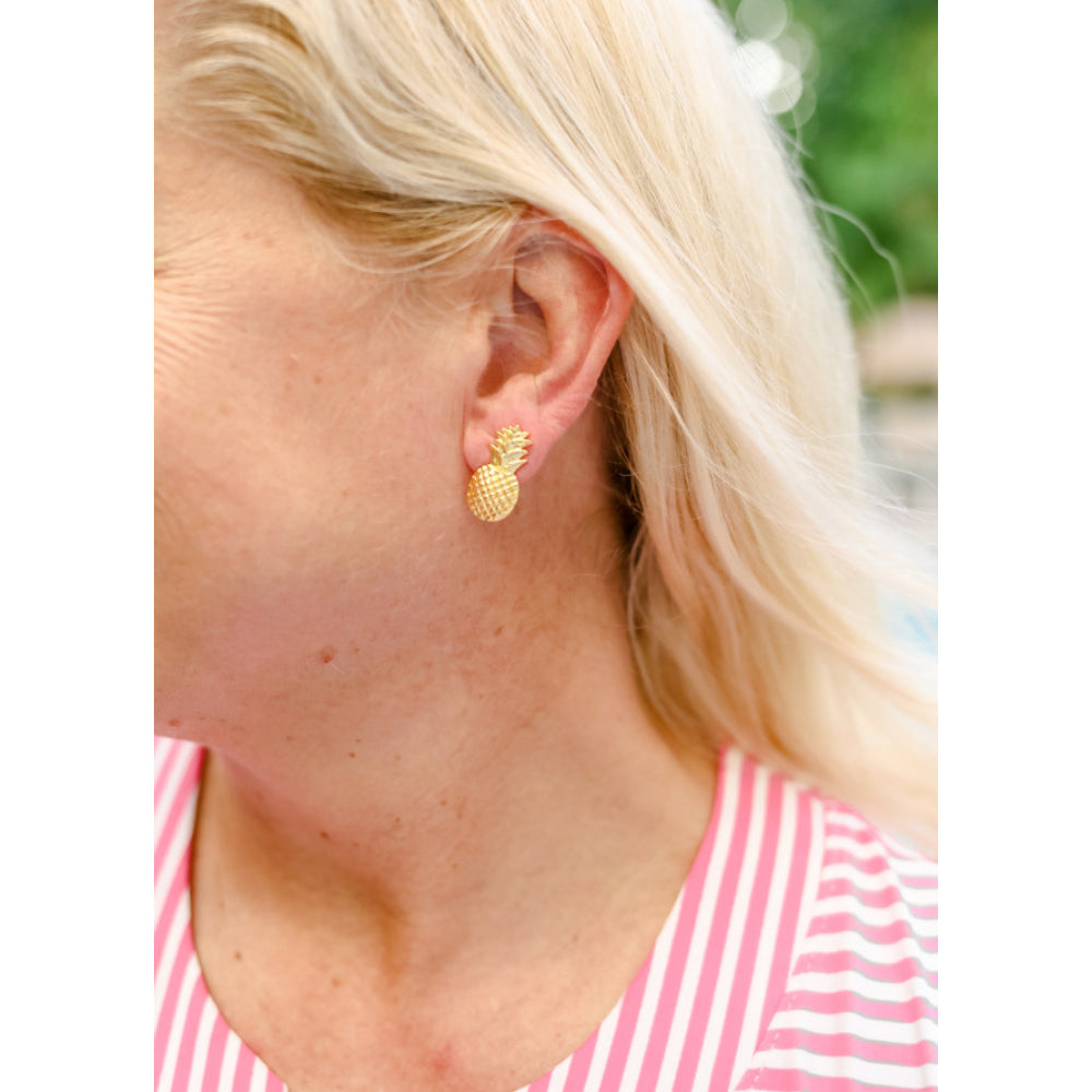 Lisi Lerch Fashionable Gold-plated Pineapple Design Stud Earrings for Women
