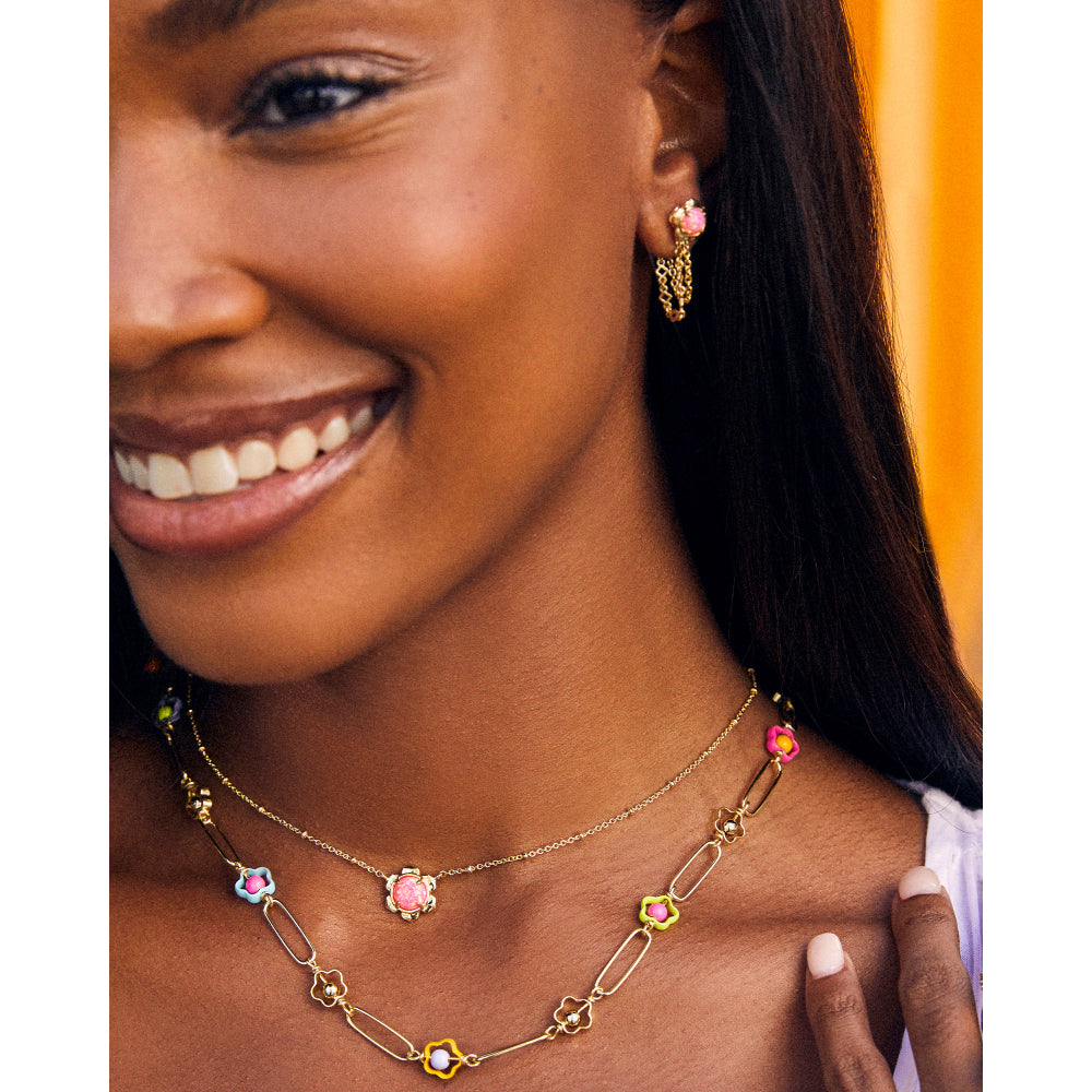 Kendra Scott Susie Convertible Gold Ear Jacket Earrings in Marine Kyocera Opal