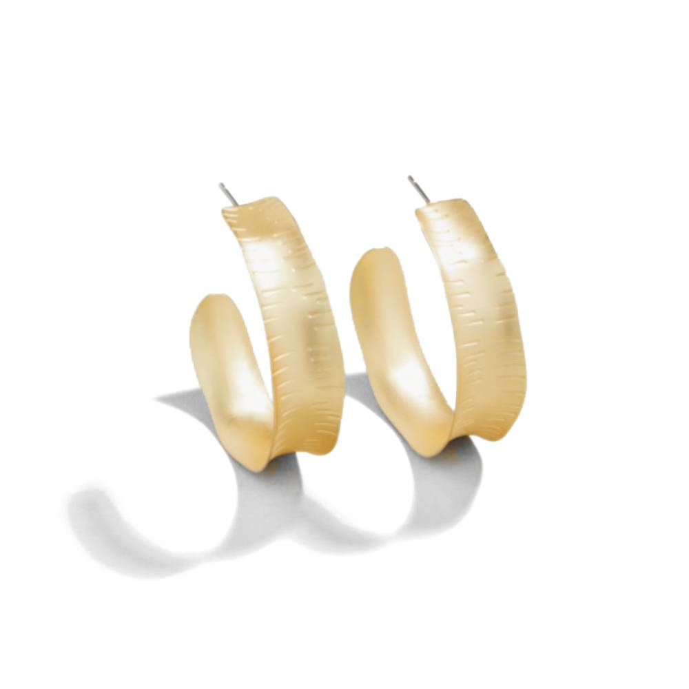 Spartina 18kt Matte Gold Plated Tropical-Inspired Queenie Hoop Earrings