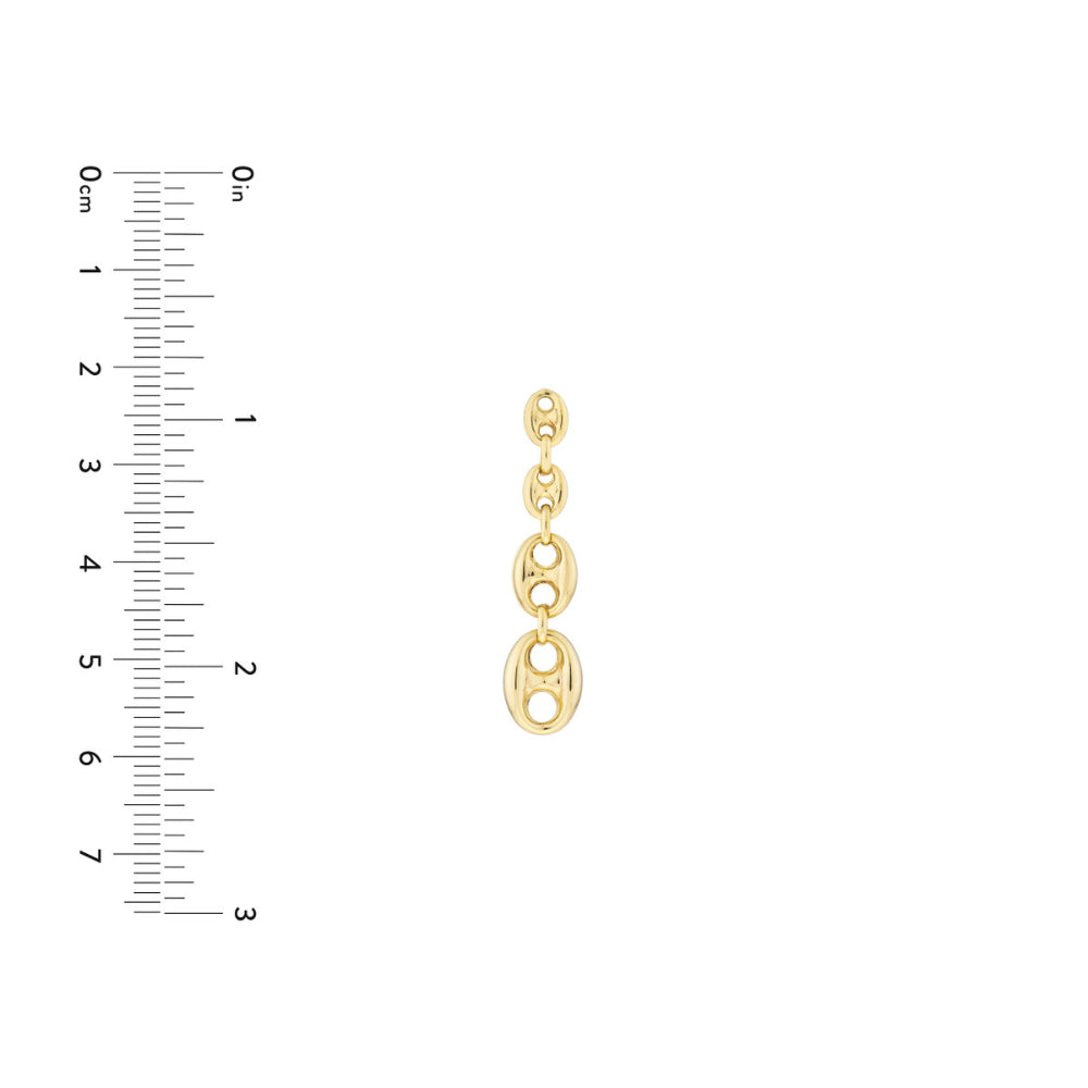 Gorgeous 14k Yellow Gold Mariner-Style Drop Earrings for Timeless Elegance