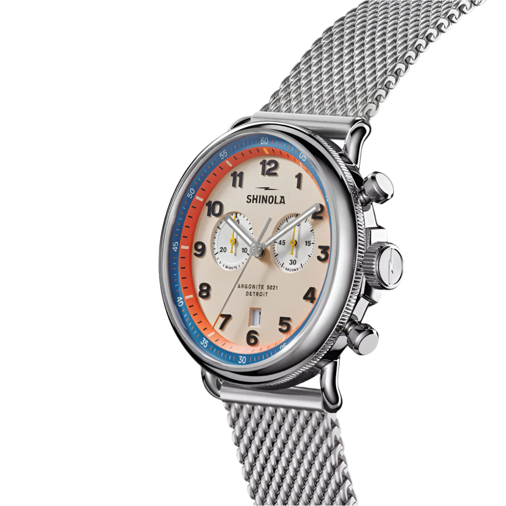 Shinola The Canfield 43mm Chronograph Model C56 Men's Wristwatch - A Blend of Mid - century Modern and High - performance