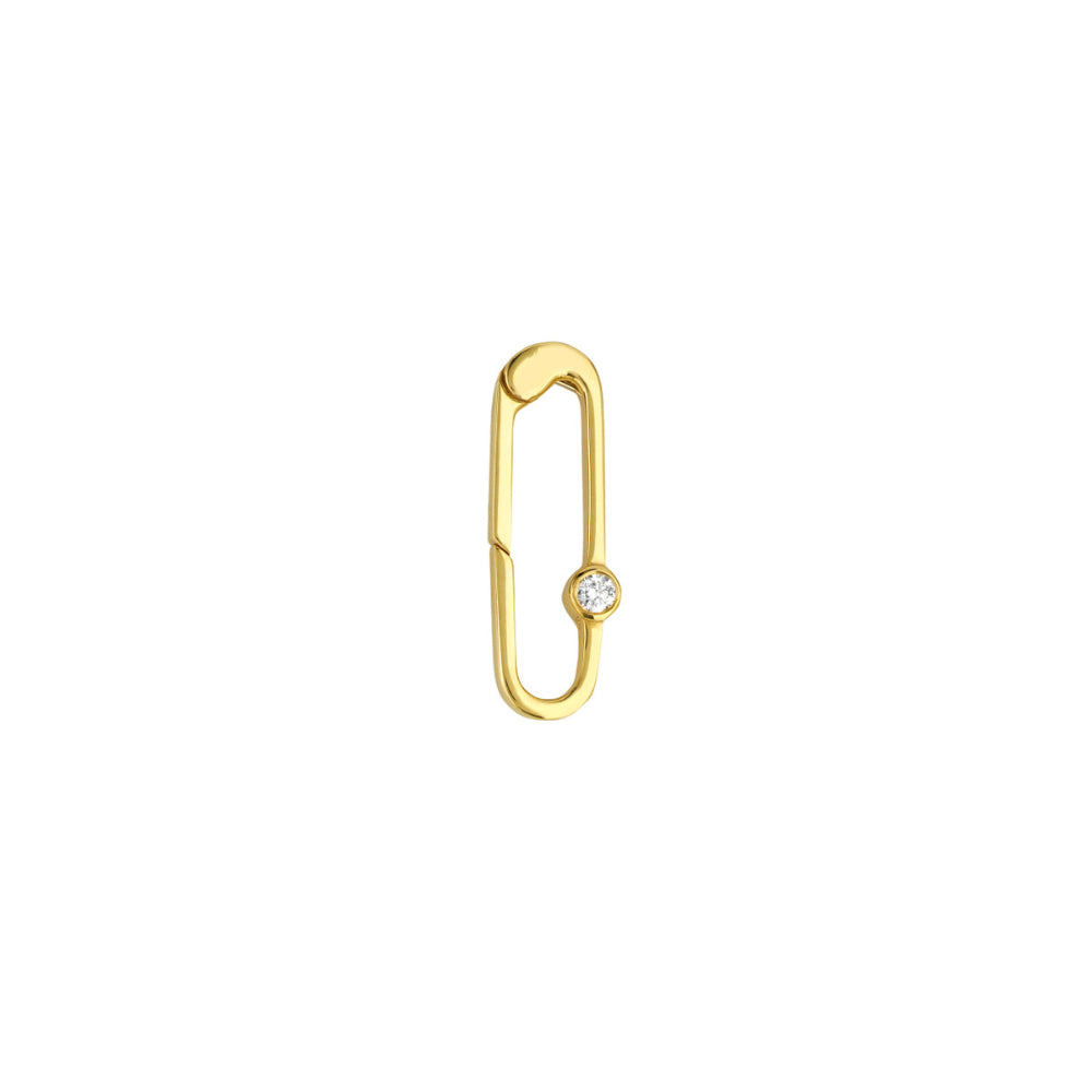 14k Gold 1/20tcw Diamond Push Lock Clasp (Chains Sold Separately)