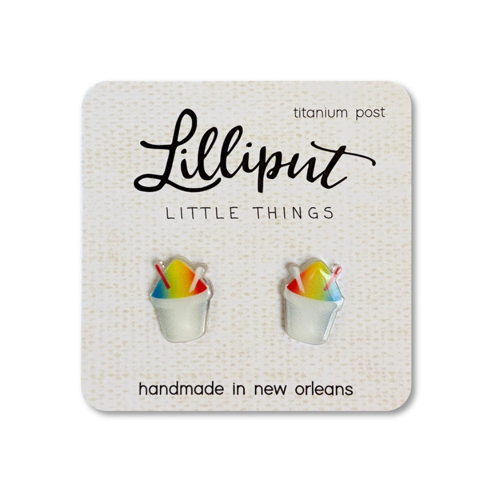 Lilliput Little Things All-Day Comfort Rainbow Snowball Hypoallergenic Earrings