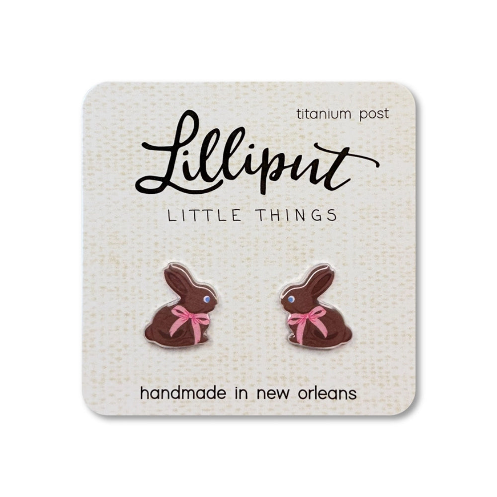 Lilliput Brand Novelty Chocolate Easter Bunny-themed Fashion Earrings for All-day Wear