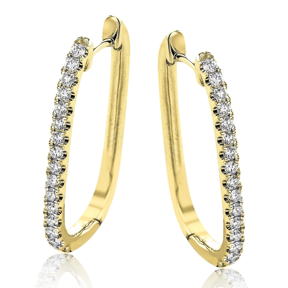 Exquisite Simon G. 18k Gold Diamond-Embellished Hoop Earrings for Women