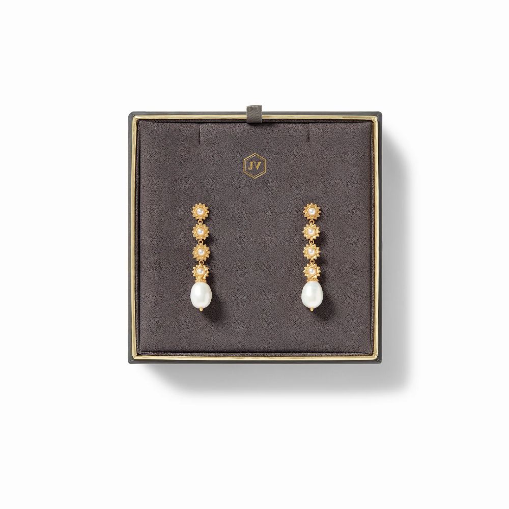 Julie Vos 24K Gold-Plated Flora Tier Swingy Earrings with Pearls
