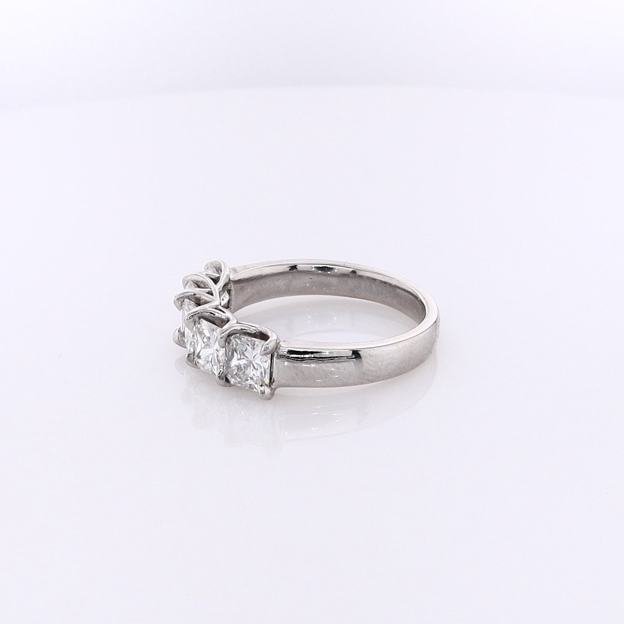 Exquisite Estate Platinum Diamond Trellis Design Wedding Band for Couples
