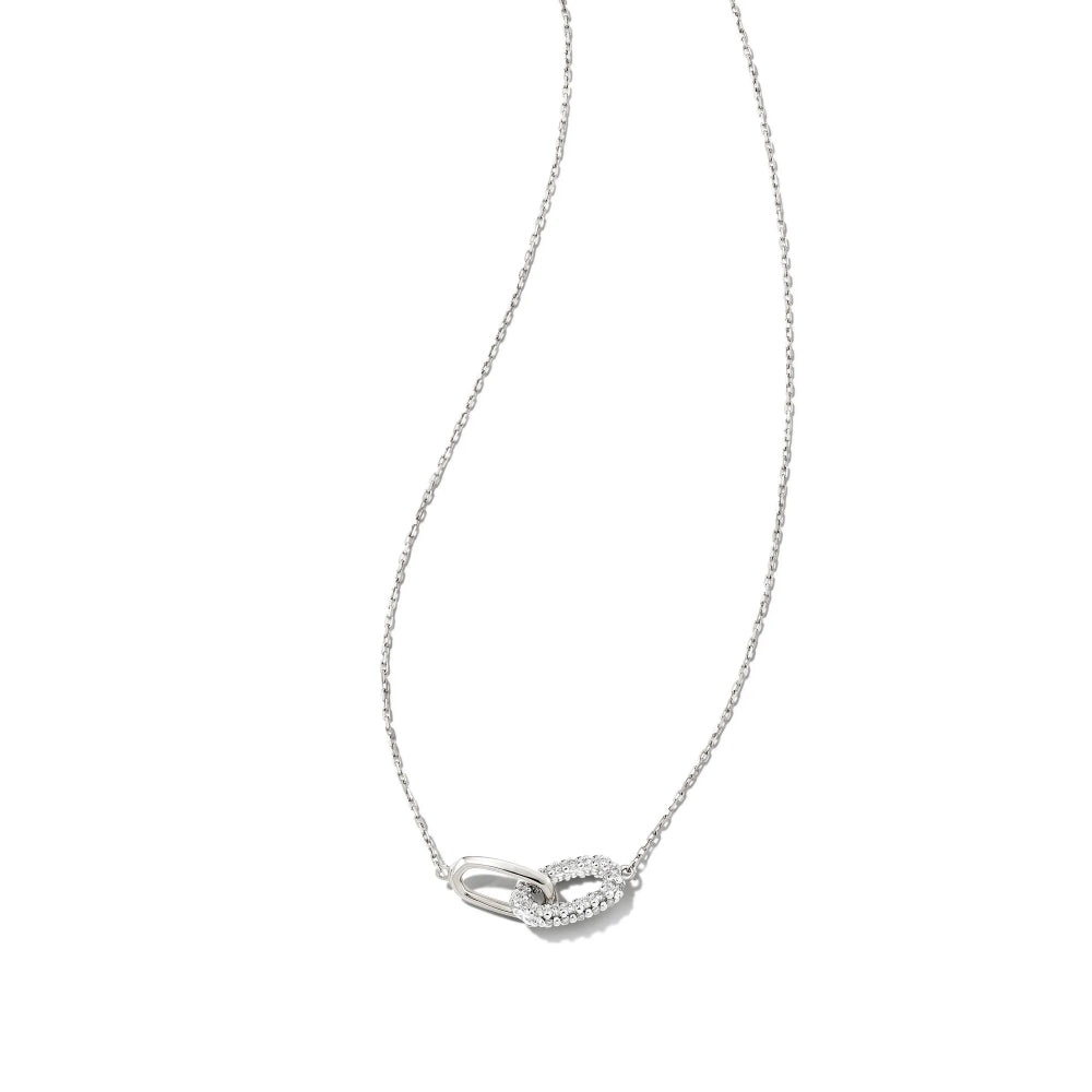 Kendra Scott Elisa 14k White Diamond Interlocking Gold Pendant Necklace