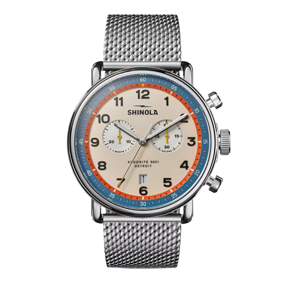 Shinola The Canfield 43mm Chronograph Model C56 Men's Wristwatch - A Blend of Mid - century Modern and High - performance