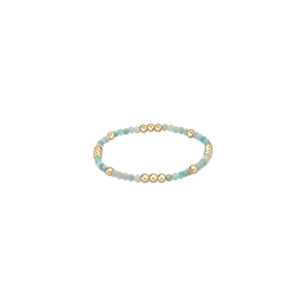 Exquisite 3mm Gemstone Bead Bracelet in Worthy Pattern, 14kt Gold-Filled, 6.25