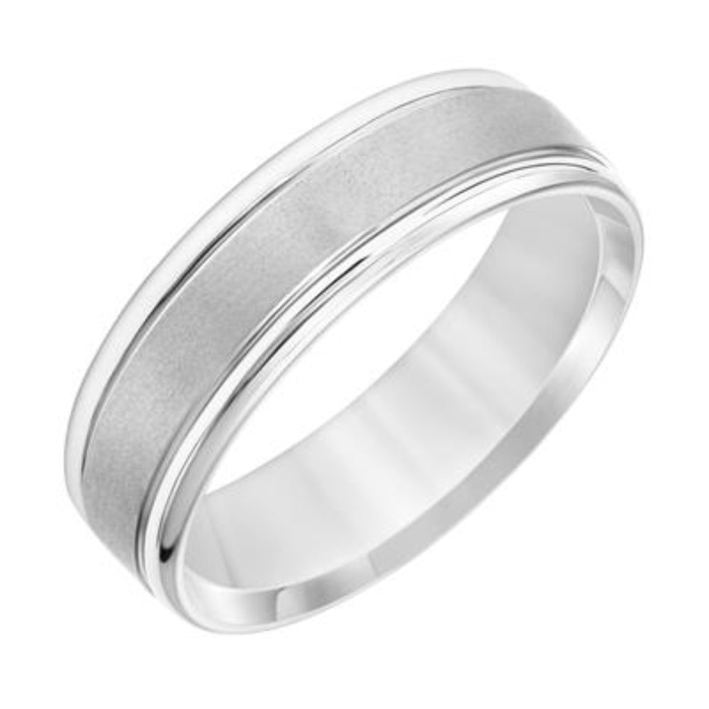 Men's 6.5mm Wedding Band with Platinum Brush Finish