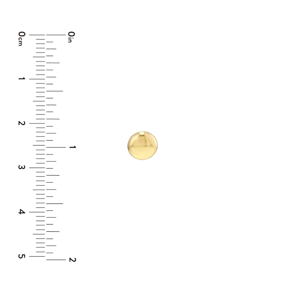 Stylish 14k Gold Flat Round 7mm Pebble Stud Earrings