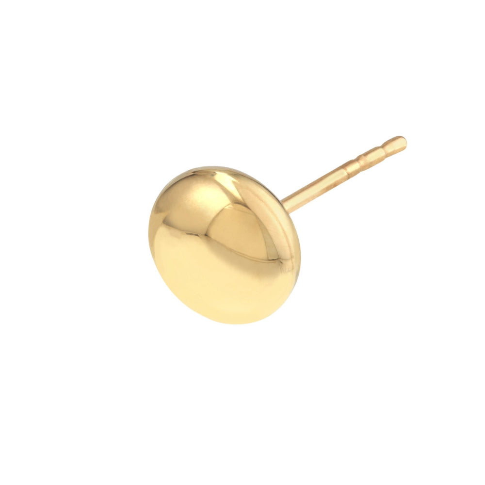 Stylish 14k Gold Flat Round 7mm Pebble Stud Earrings
