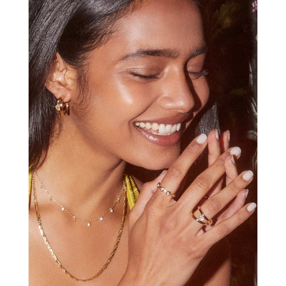 Kendra Scott White Crystal Arden Triple Ring Stacking Set