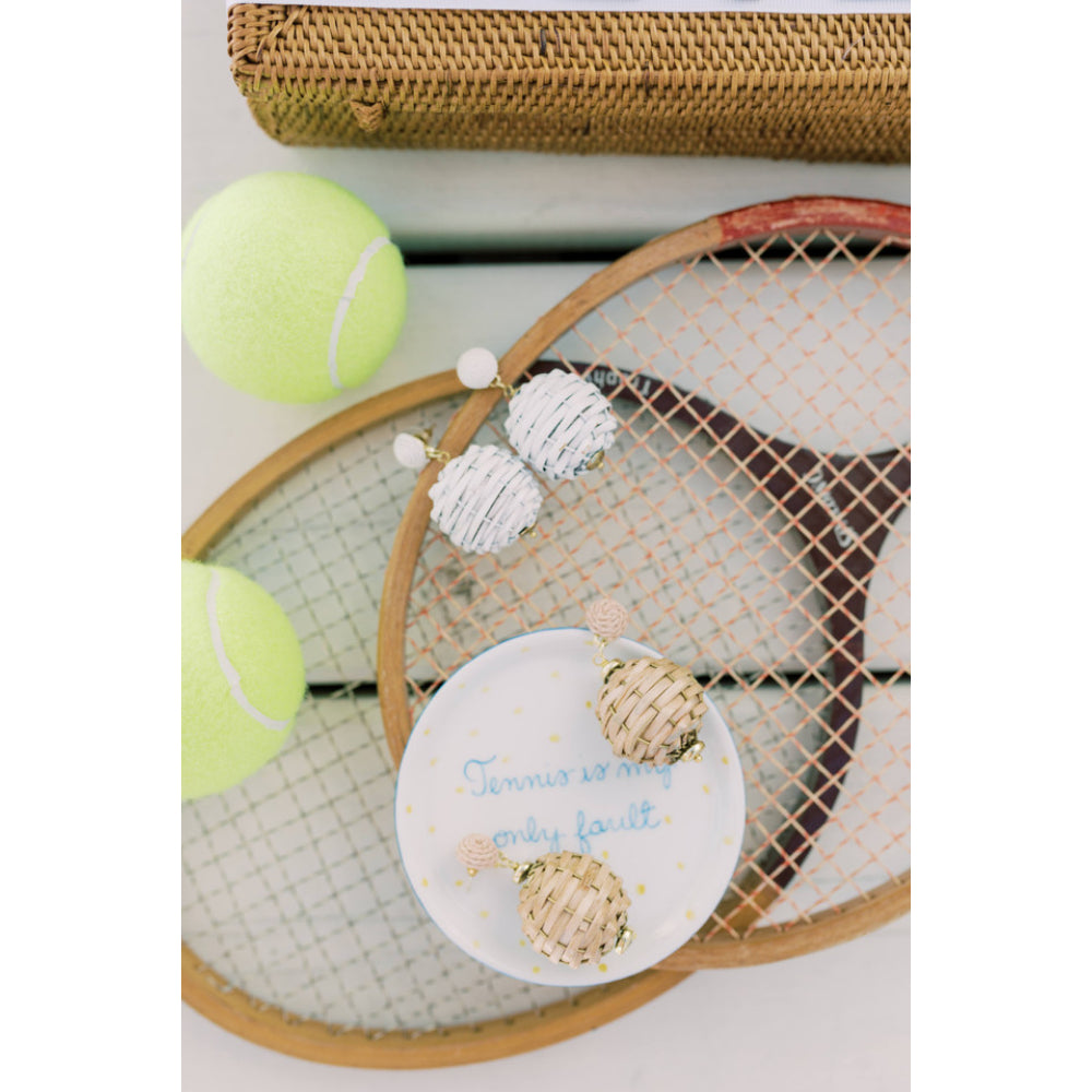 Lisi Lerch Handmade Natural Sand-Colored Wicker Earrings by Whidden