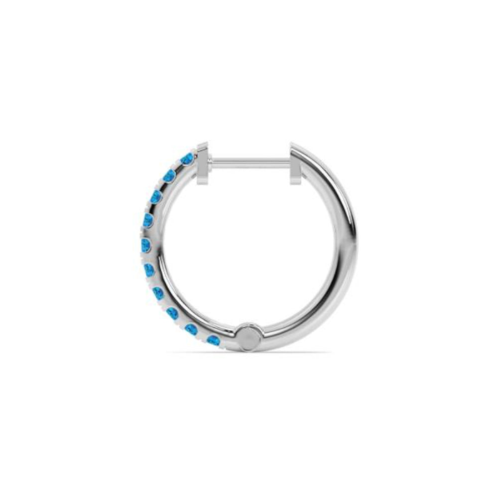 14k White Gold Aquamarine Hoop Earrings by Smyth Jewelers