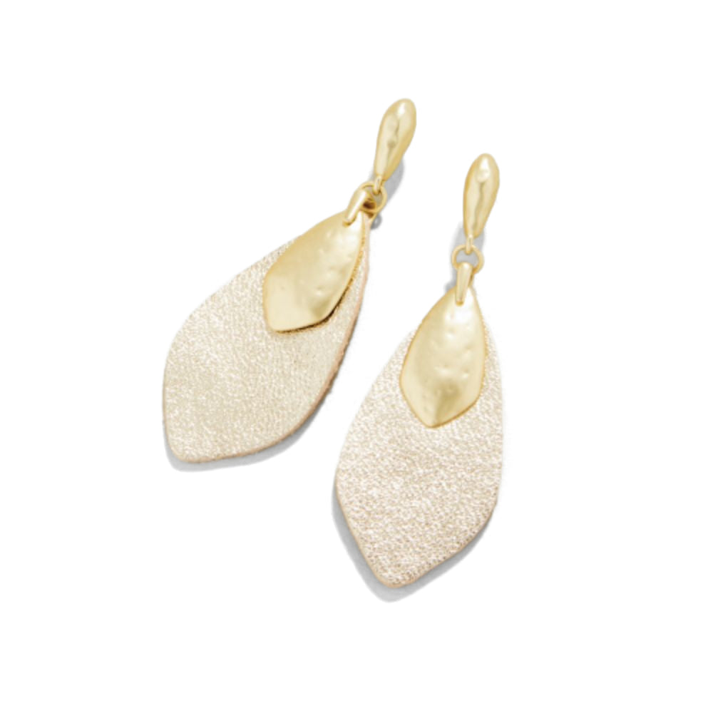 Spartina 18kt Matte Gold Plated Leather Petal Lightweight Earrings