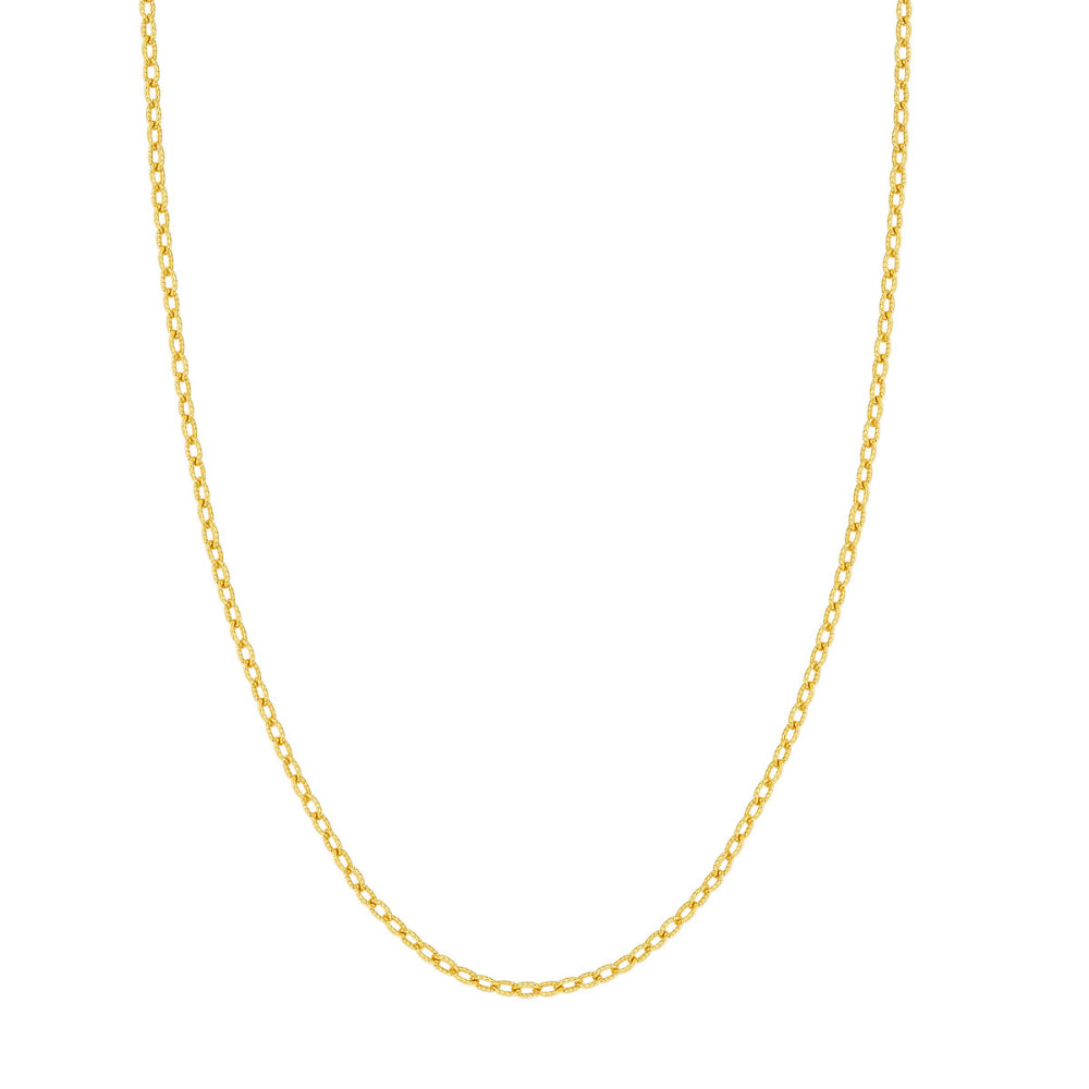 14k Gold Designer Rolo Chain Necklace with 18-Inch Length