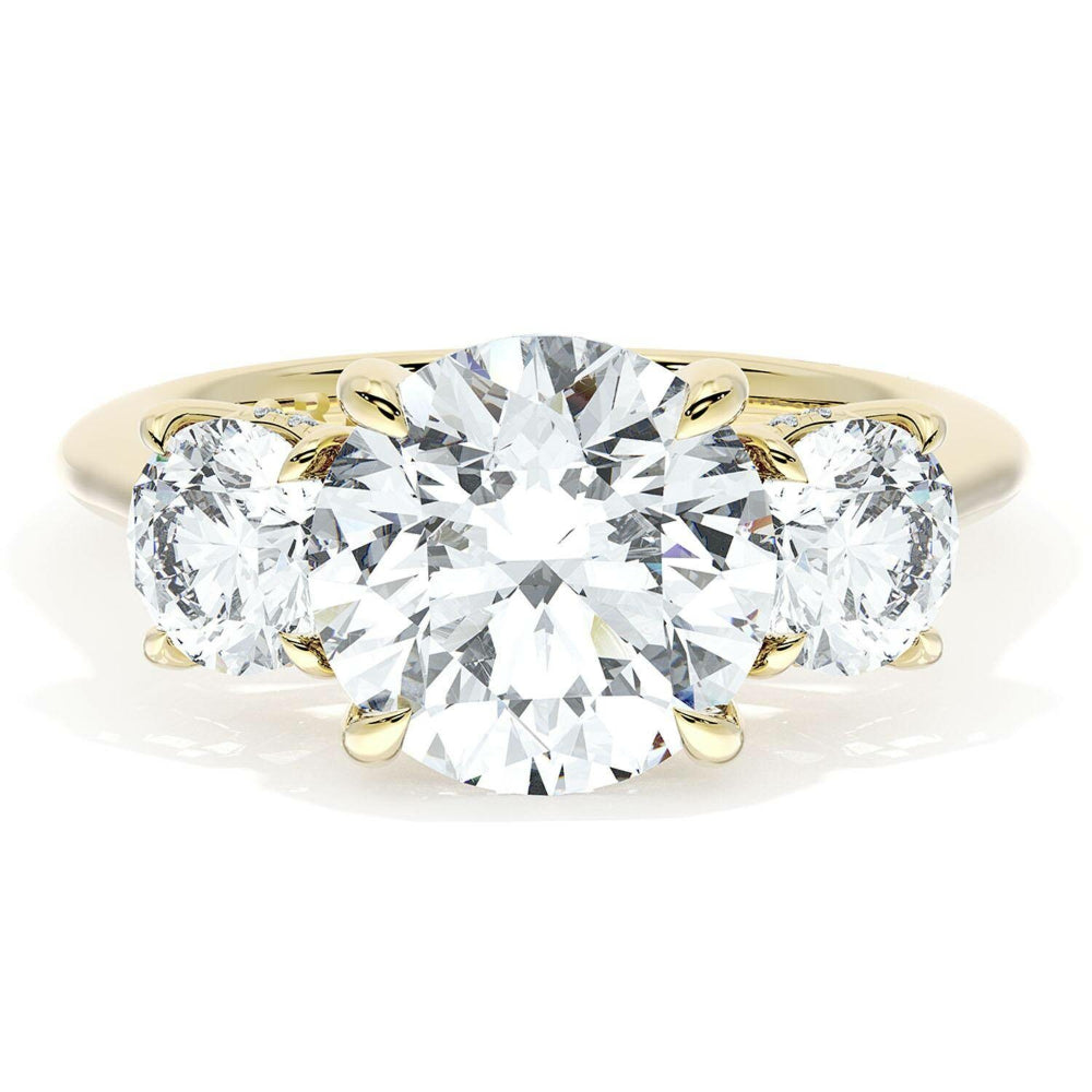 Tacori Founder's Collection 18k Gold Three-Stone Round Engagement Ring for a Romantic Proposal